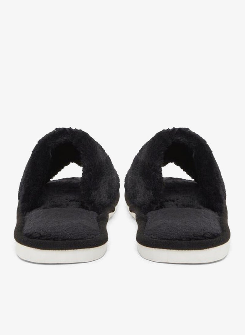 Styli Embroidered Faux Fur Slippers - Image 4