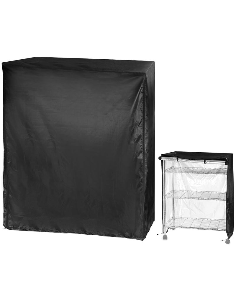 QWORK Wire Rack Cover  60x24x72 Oxford Cloth Keeps Rack Clean For Home Office Storage  Garage Black