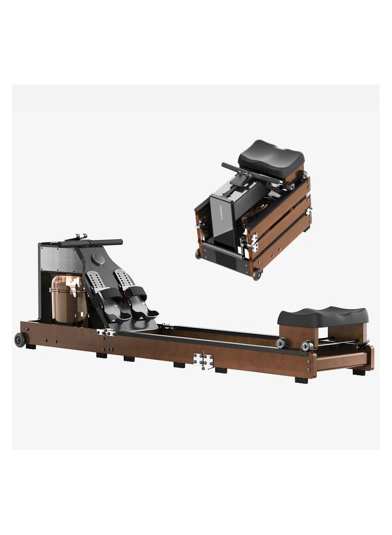 KINGSMITH Kingsmith Water Rowing Machine WM10  with Tri-fold patent | Water & Magnetic resistence 2 in 1 | Patented 3-Fold Tech | LED display | Dual Resistance System | Walnut - Image 1