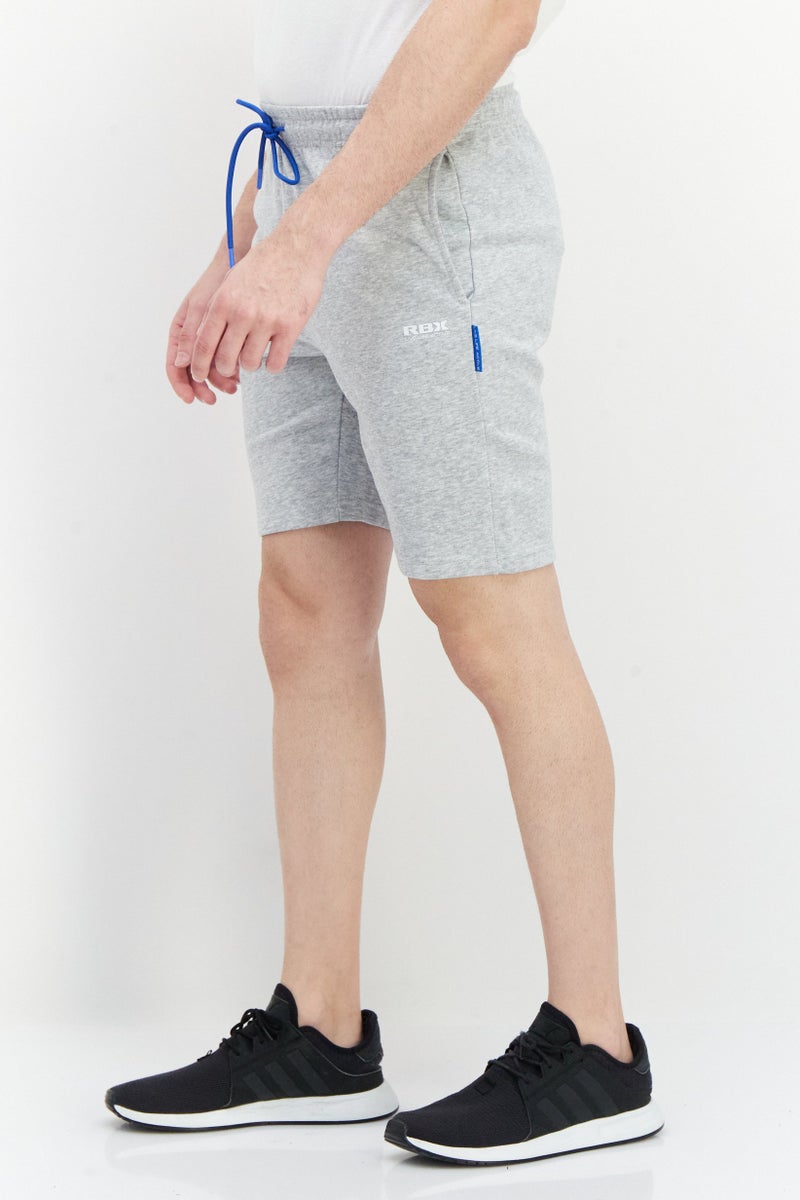 RBX Men Sportswear Fit Training Shorts, Light Grey - Image 2