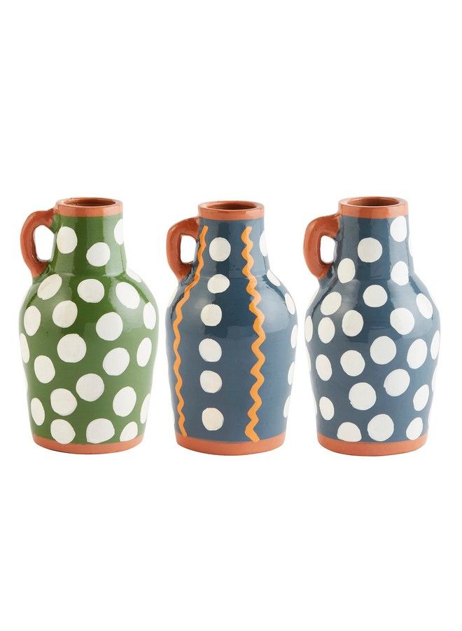 mud pie Dot Vase Green - Image 3