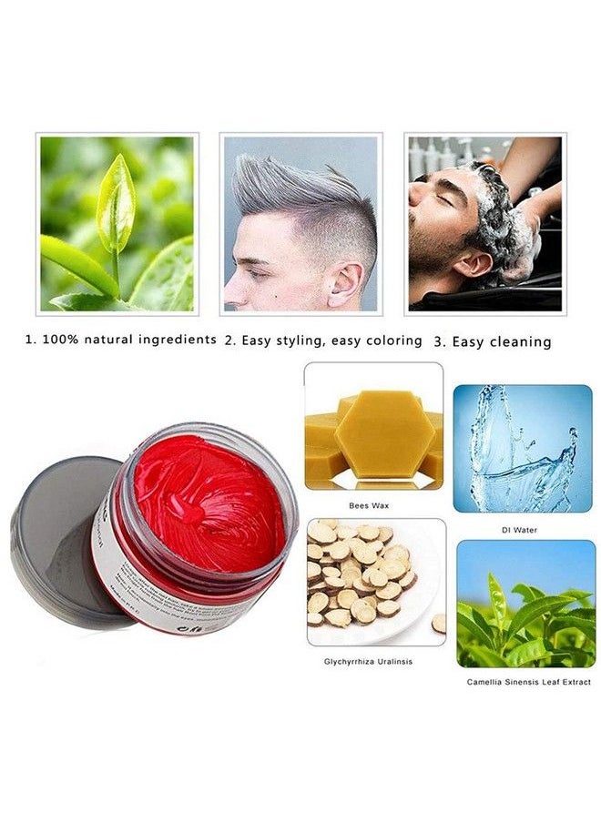 BeeShine - Hair Coloring Wax Wine Red Disposable Instant Matte Hairstyle Mud Cream Hair Pomades For Kids Men Women To Cosplay Nightclub Masquerade Transformation - Image 1