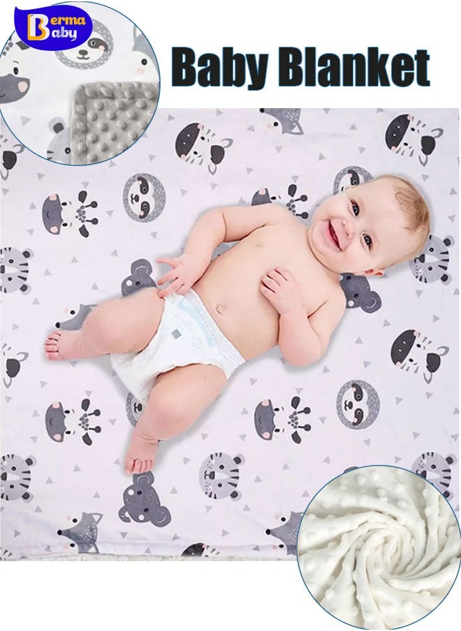 Berma Baby Baby Blanket Cute Animal  Blanket for Boys & Girls - Soft Double Layer with Dotted Backing, Toddler to Newborn 100*75CM )  - Image 1