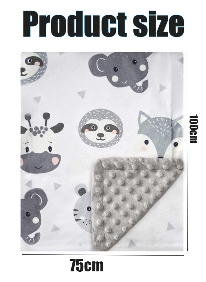 Berma Baby Baby Blanket Cute Animal  Blanket for Boys & Girls - Soft Double Layer with Dotted Backing, Toddler to Newborn 100*75CM )  - Image 2