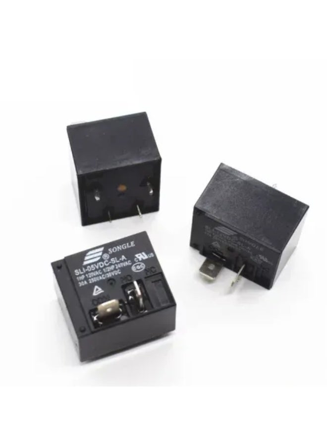 سونجلي (عبوة من 3 قطع) مرحل طاقة SONGLE SLI-12VDC-SLA - ملف 12 فولت تيار مستمر، 30 أمبير 250 فولت تيار متردد/30 فولت تيار مستمر، مرحل SPDT عالي الطاقة للأجهزة المنزلية والإلكترونيات الصناعية والمنزلية - Image 1