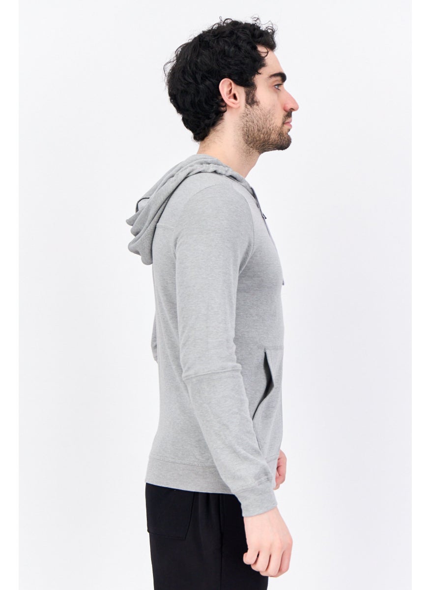SKECHERS Men Sportswear Fit Long Sleeves Outdoor Hoodie, Grey  - Image 2