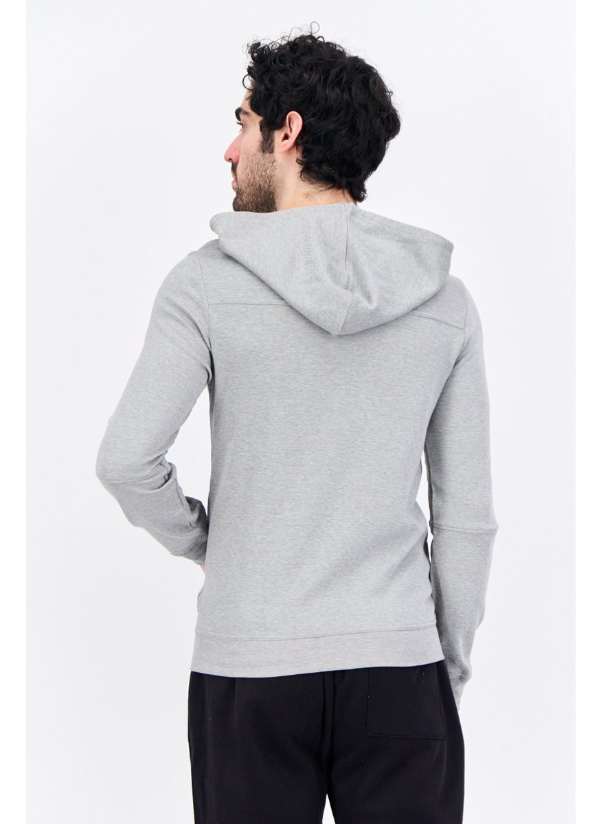 SKECHERS Men Sportswear Fit Long Sleeves Outdoor Hoodie, Grey  - Image 4