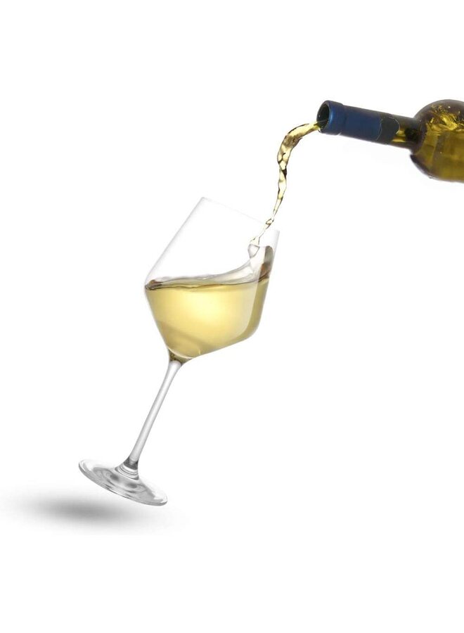 كؤوس نبيذ، مجموعة من 4 كؤوس نبيذ إيطالية، كؤوس نبيذ شفافة - هدايا للنساء والرجال وحفلات الزفاف والذكرى السنوية والكريسماس وأعياد الميلاد - 450 مل - Image 2