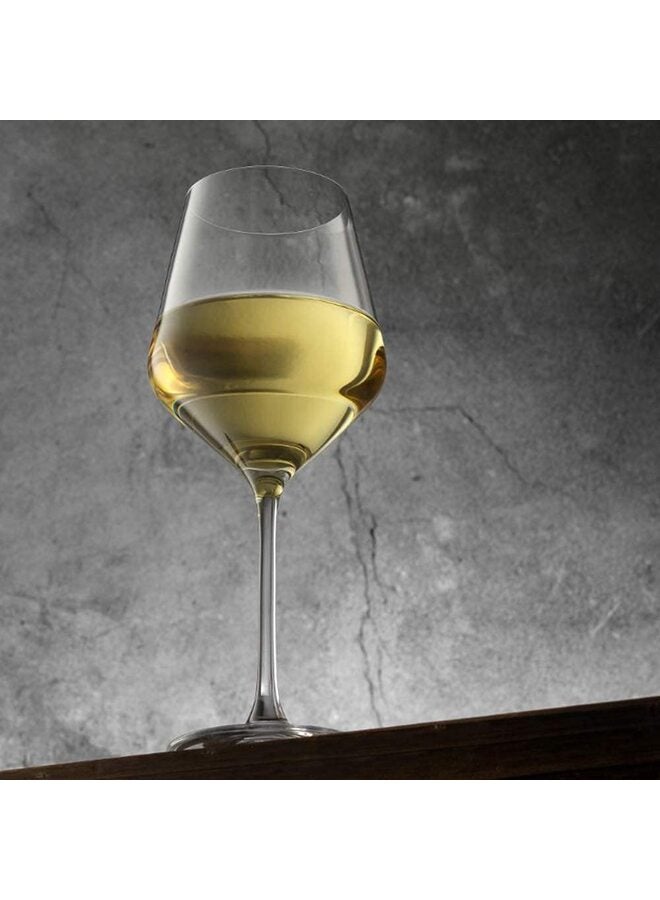كؤوس نبيذ، مجموعة من 4 كؤوس نبيذ إيطالية، كؤوس نبيذ شفافة - هدايا للنساء والرجال وحفلات الزفاف والذكرى السنوية والكريسماس وأعياد الميلاد - 450 مل - Image 3