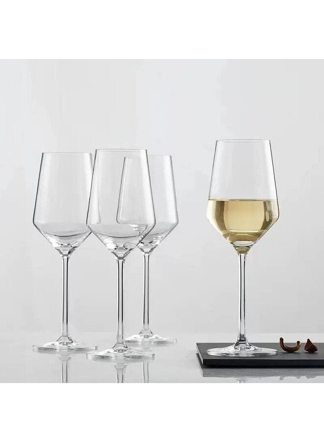 كؤوس نبيذ، مجموعة من 4 كؤوس نبيذ إيطالية، كؤوس نبيذ شفافة - هدايا للنساء والرجال وحفلات الزفاف والذكرى السنوية والكريسماس وأعياد الميلاد - 450 مل - Image 4