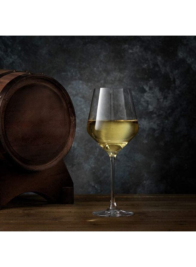 كؤوس نبيذ، مجموعة من 4 كؤوس نبيذ إيطالية، كؤوس نبيذ شفافة - هدايا للنساء والرجال وحفلات الزفاف والذكرى السنوية والكريسماس وأعياد الميلاد - 450 مل - Image 5