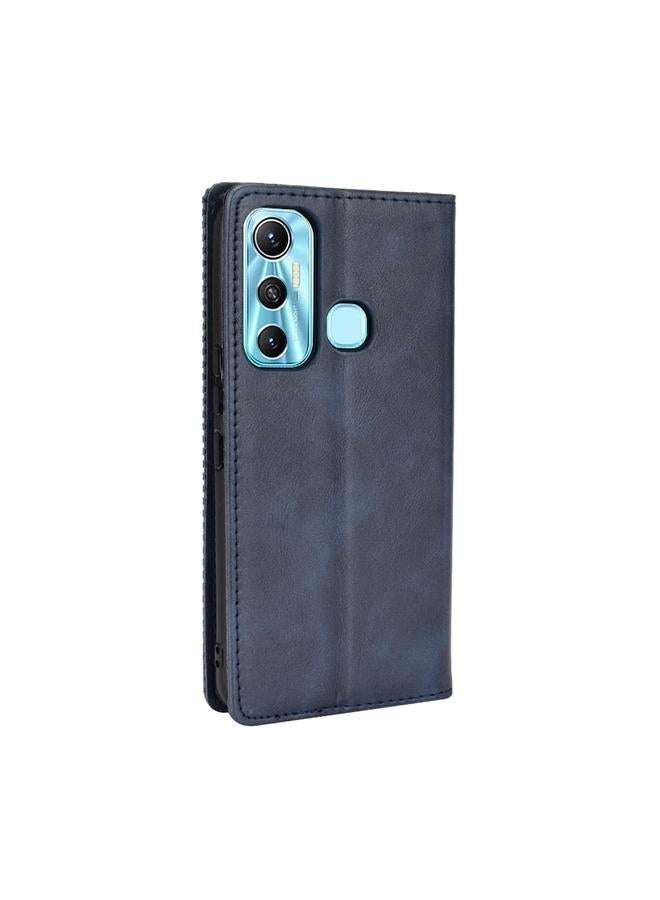 S-TOP Case For Infinix Hot 11 Magnetic Buckle Retro Texture Leather Phone Case - Image 3
