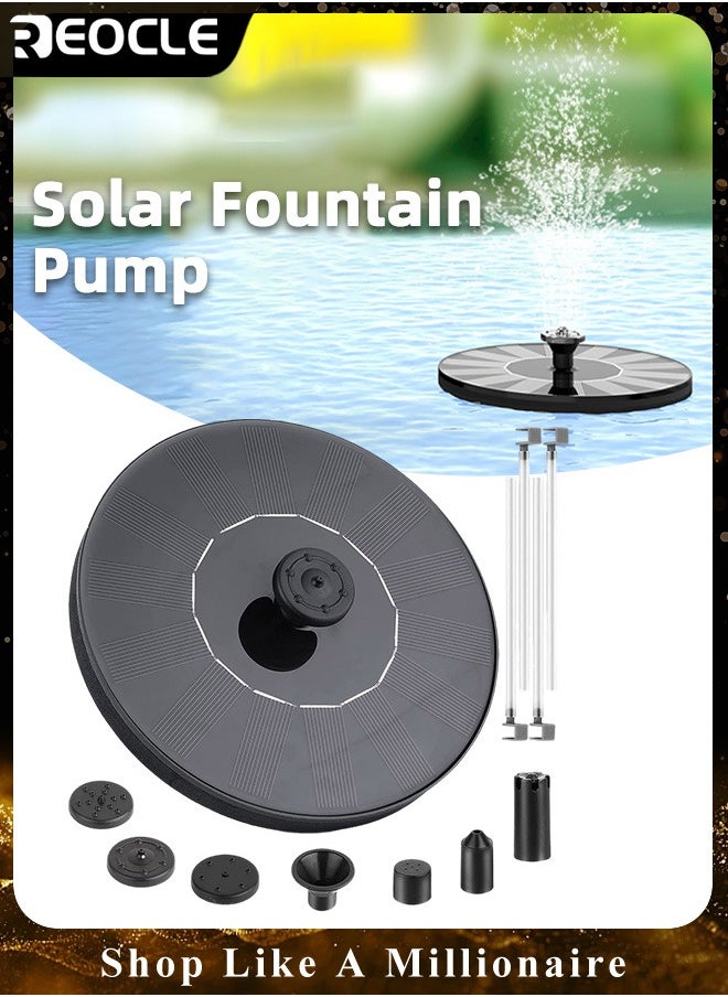 REOCLE - Solar Fountain Pump Solar Bird Bath Fountain Pump with 6 Nozzle Free Standing Floating Solar Powered Water Fountain Pump for Bird Bath & Garden & Pond & Pool & Outdoor - Image 1