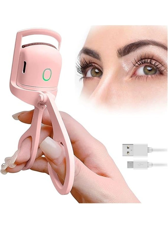 كيمايا أداة تجعيد الرموش الحرارية باللون الوردي، أداة تجعيد الرموش الحرارية القابلة لإعادة الشحن مع وضعين لدرجة الحرارة لتجعيد طبيعي سريع وطويل الأمد - Image 1