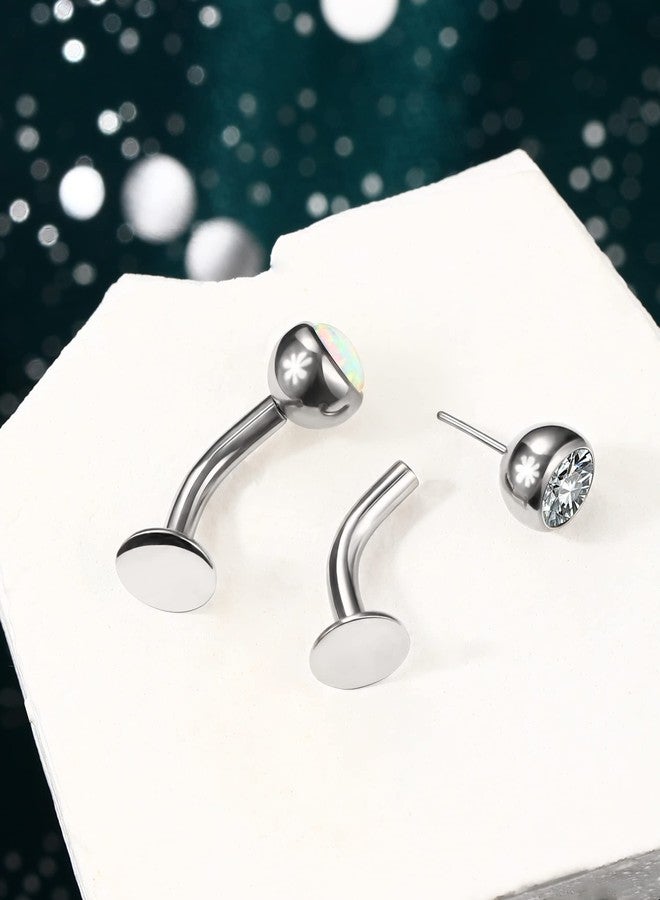 كوتشارم حلقات سرة من التيتانيوم الصلب COCHARM G23، قاعدة مسطحة، مقاس 14G، بدون خيوط، حلقات سرة للنساء، مجوهرات ثقب السرة العائمة، فولاذ جراحي - Image 4