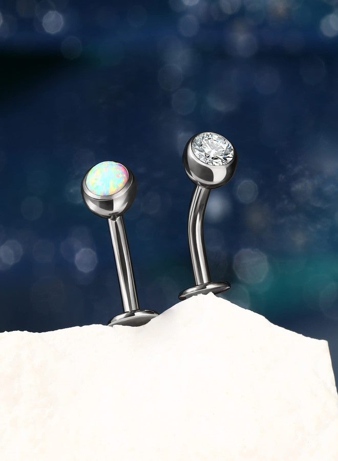 كوتشارم حلقات سرة من التيتانيوم الصلب COCHARM G23، قاعدة مسطحة، مقاس 14G، بدون خيوط، حلقات سرة للنساء، مجوهرات ثقب السرة العائمة، فولاذ جراحي - Image 5