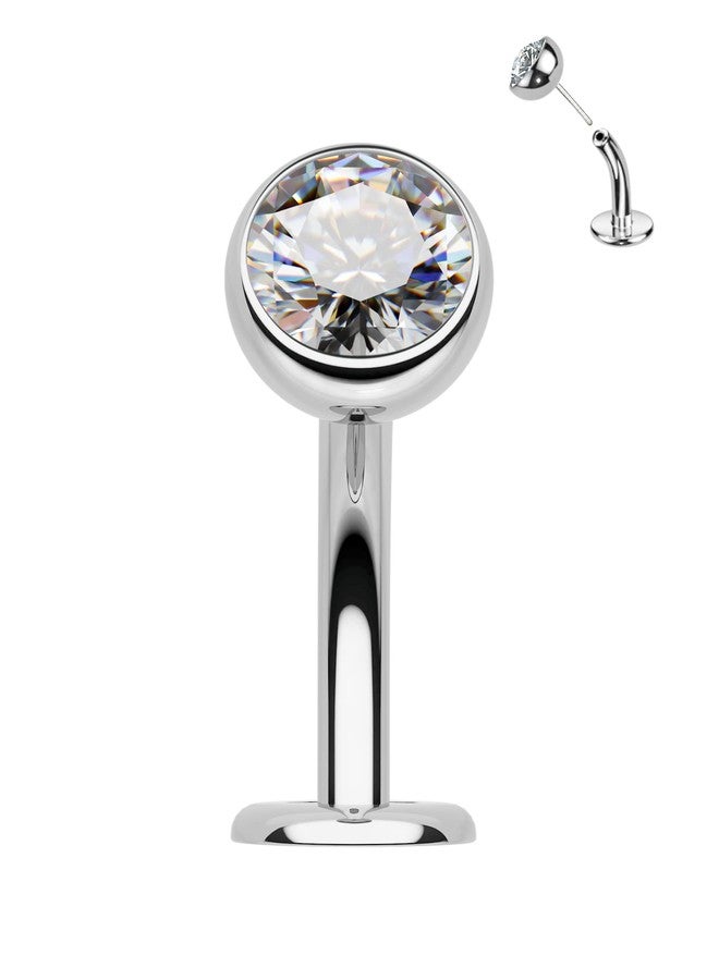 كوتشارم حلقات سرة من التيتانيوم الصلب COCHARM G23، قاعدة مسطحة، مقاس 14G، بدون خيوط، حلقات سرة للنساء، مجوهرات ثقب السرة العائمة، فولاذ جراحي - Image 1