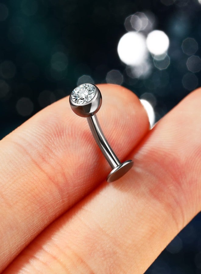 كوتشارم حلقات سرة من التيتانيوم الصلب COCHARM G23، قاعدة مسطحة، مقاس 14G، بدون خيوط، حلقات سرة للنساء، مجوهرات ثقب السرة العائمة، فولاذ جراحي - Image 3