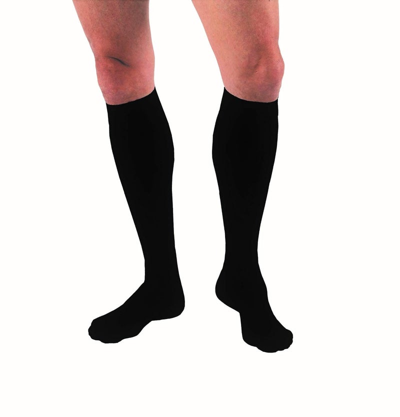 JOBST forMen Knee High 15-20 mmHg Compression Socks, Closed Toe, X-Large, Black - Image 1