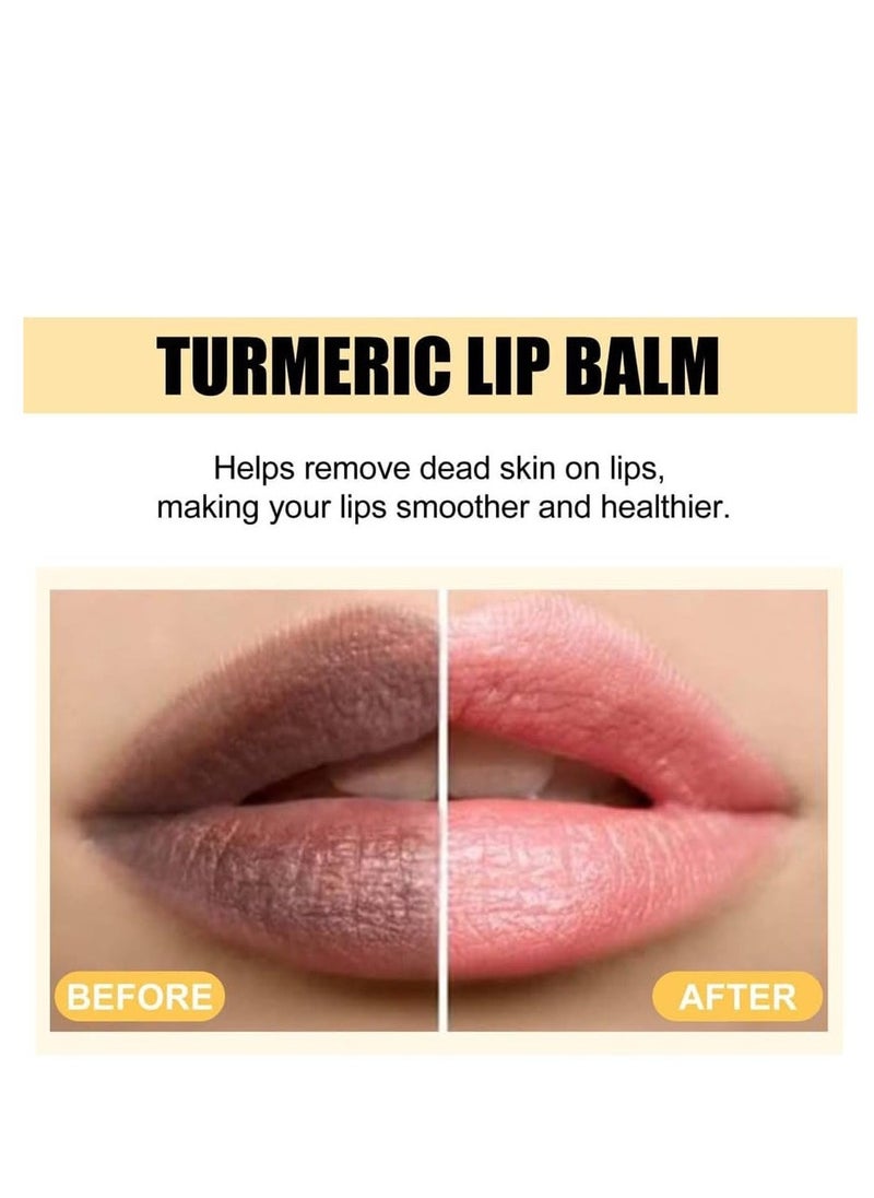 EELHOE Turmeric Lip Balm, Lip Lightening for Dark Lips, Long-Lasting Moisturizing Lip Care Cream, Remove dead skin, Nourishes & Repairs Chapped Lips, Natural Lip Mask 5g - Image 5