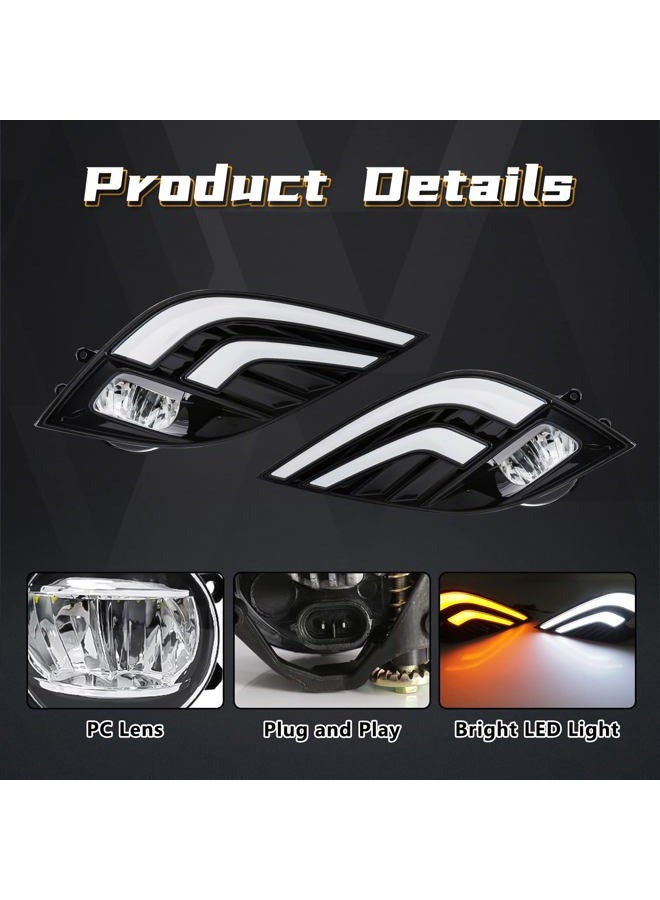 VGETTING Daytime Running Light For Toyota Camry 2018 2019 2020 LED Fog Light Replacement Dual-Colors Light Assembly With LED Lamp Blub For Camry SE XSE - Image 4