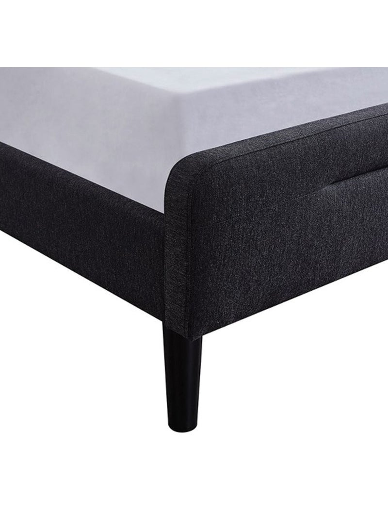 A to Z Furniture - Koble Nodd Upholstrered Bed 200x200cm Super King Bed in Charcoal Color - Image 1
