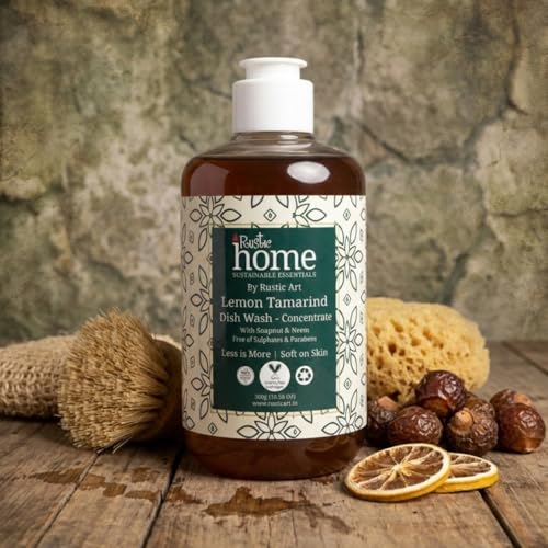 Rustic Art Rustic Home Lemon Tamarind Dish Wash Concentrate | Plant-Based & Natural | Soapnut & Neem | Converts to ~3 L Liquid | Tough on Grease, Gentle on Hands | Sulphate & Paraben Free | 300g (Pack of 2) - Image 3