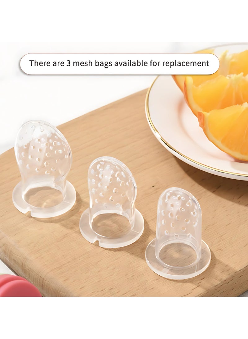 Twisoo Silicone Infant Fruit Feeder - BPA-Free Silicone 3 Size Mesh Nipple - Safe Fresh Vegetable & Fruit Feeder for Babies, Easy to Hold, Ideal for Weaning & Teething (Green) - Image 5