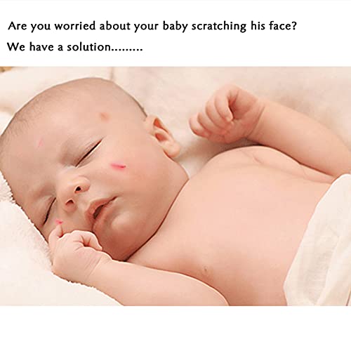 Reyow Newborn Baby No Scratch Mittens Stay On, 100% Cotton Breathable, Adjustable Infant Gloves for Baby Boys Girls Mittens - Image 2