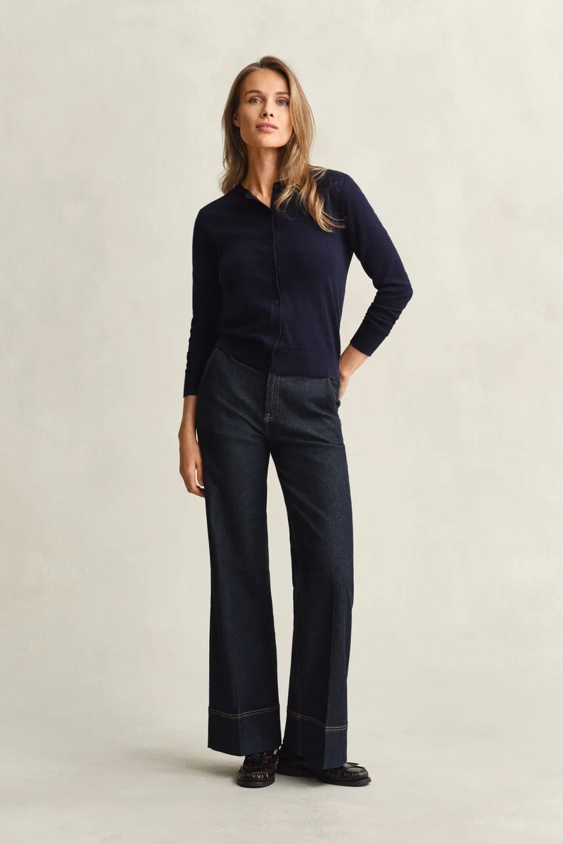 GANT Lightweight Knit Crew Neck Cardigan