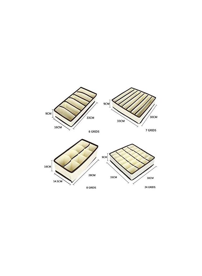 Green Tiger 4 Pieces Set Closet Underwear Organizer Foldable Storage box - Image 3