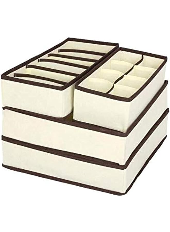 Green Tiger 4 Pieces Set Closet Underwear Organizer Foldable Storage box - Image 1