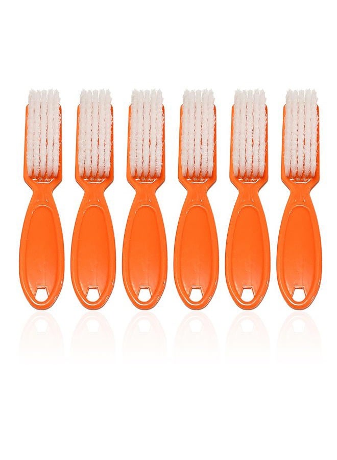 SQULIGT 6Pcs Nail Brush for Cleaning Fingernails, Handle Grip Cleaning Brush for Nail and Toenail, Nail Dust Brush Manicure Pedicure Tools Scrubbing Brush Women Men Home Salon(Orange) - Image 1