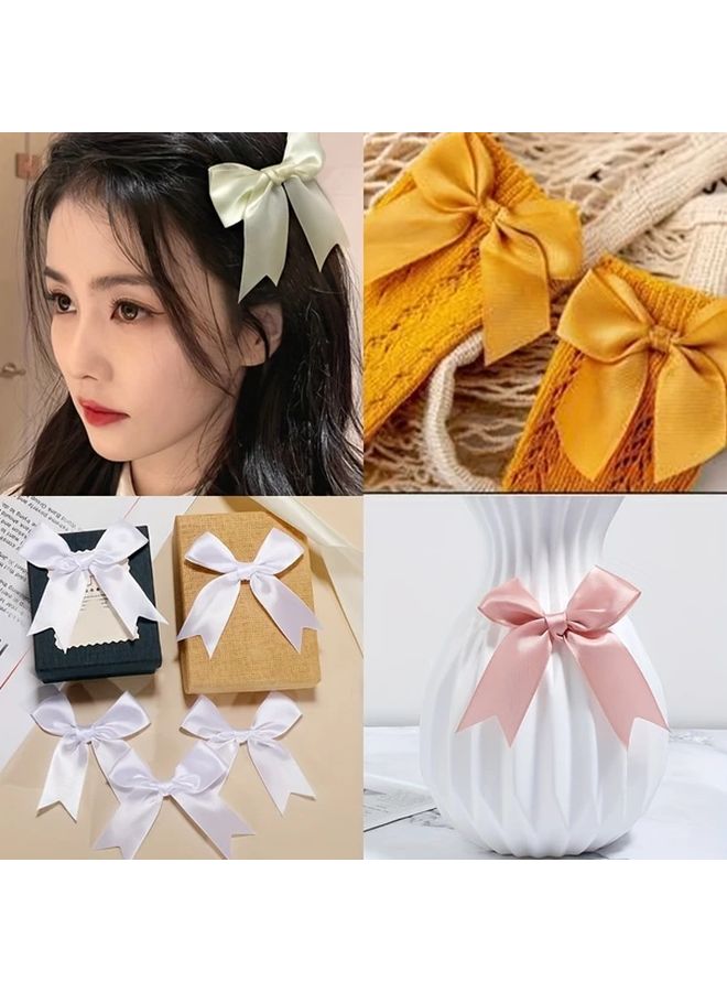 20pcs Handmade Satin Ribbon Bows For Gift Wrapping Beige - Image 3