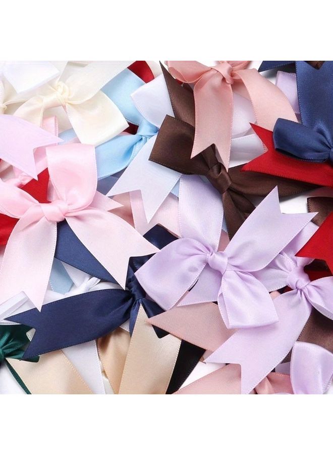 20pcs Handmade Satin Ribbon Bows For Gift Wrapping Beige - Image 2