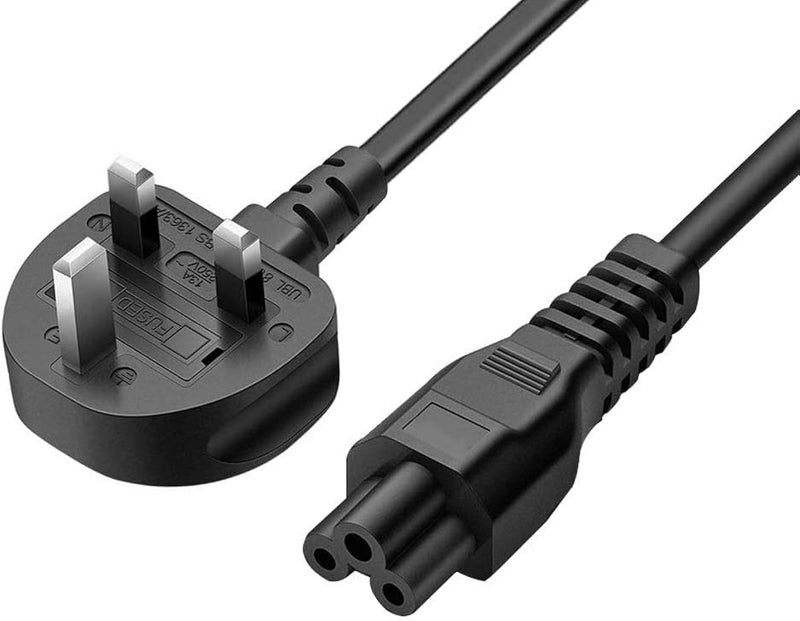 DTK كابل طاقة رئيسي عالي الأداء من DTK من نوع IEC 320 C5 CloverLeaf للمملكة المتحدة لمحول شحن اللابتوب والمعدات الكهربائية بطول 1.8 متر - Image 1