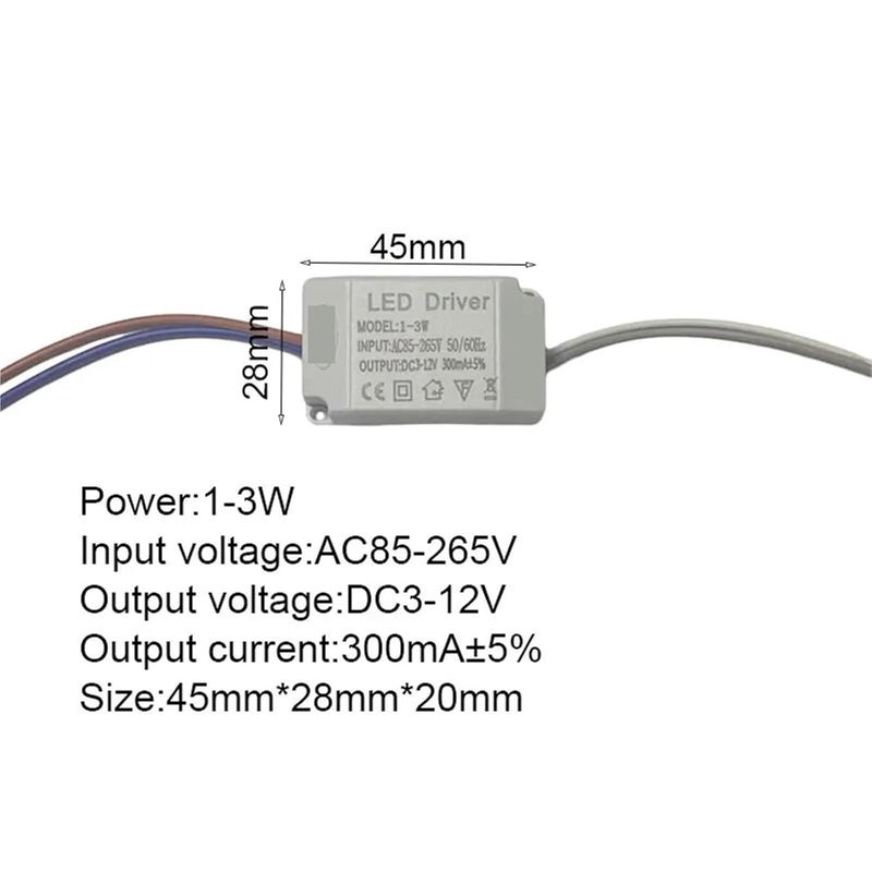 LED Driver Constant Current Power Supply 1 3W AC85 265V Transformer 300mA - Image 2