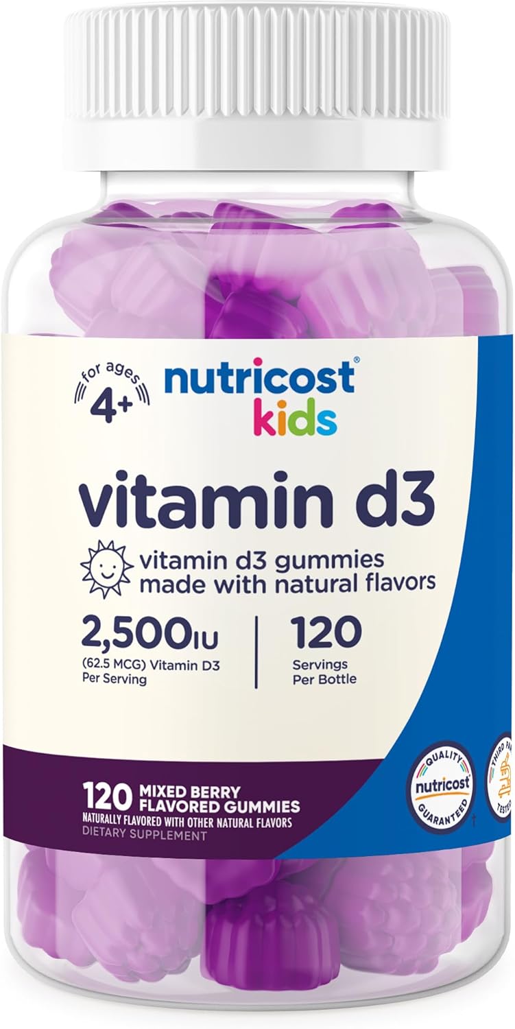 Nutricost Kids Vitamin D3 Gummies Mixed Berry Flavored for Ages 4+ - Image 1