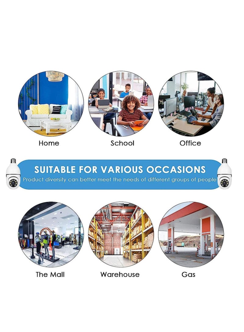 Bulb Camera 1080P Night Vision IP Camera PTZ Camera 4X Digital Zoom Monitor Home Security System WiFi Camera Full Color - Image 3