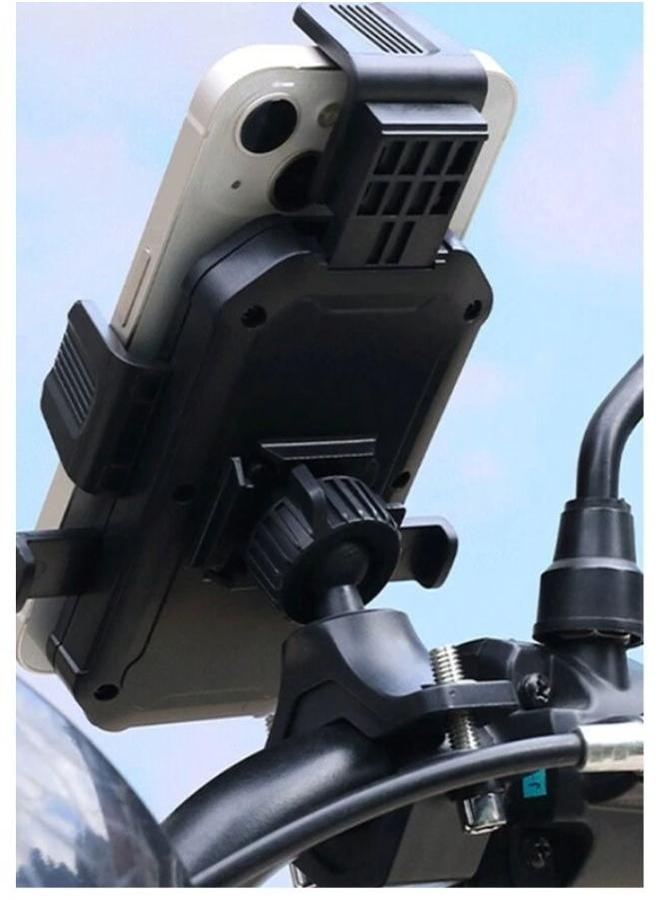 بروماس حامل هاتف محمول قابل للتعديل للدراجات النارية لجميع الهواتف 2 في 1 ثابت مضاد للاهتزاز حامل هاتف محمول - Image 4