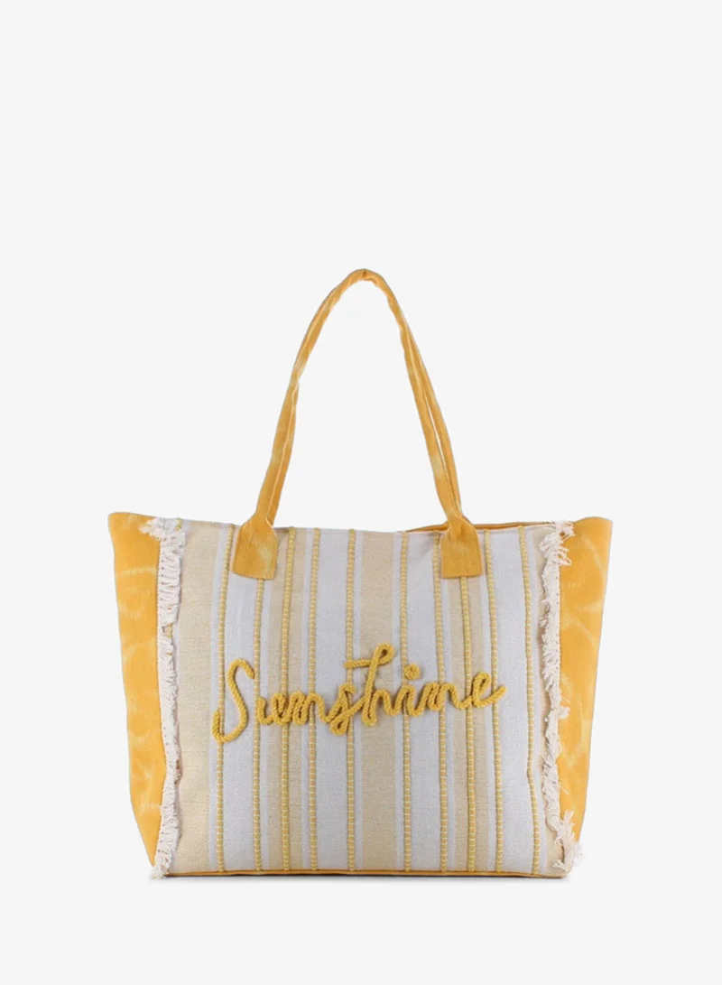 مارينا جالانتي Marina Galanti Women's Lula Fabric Beach Bag with Zip Closure – Yellow