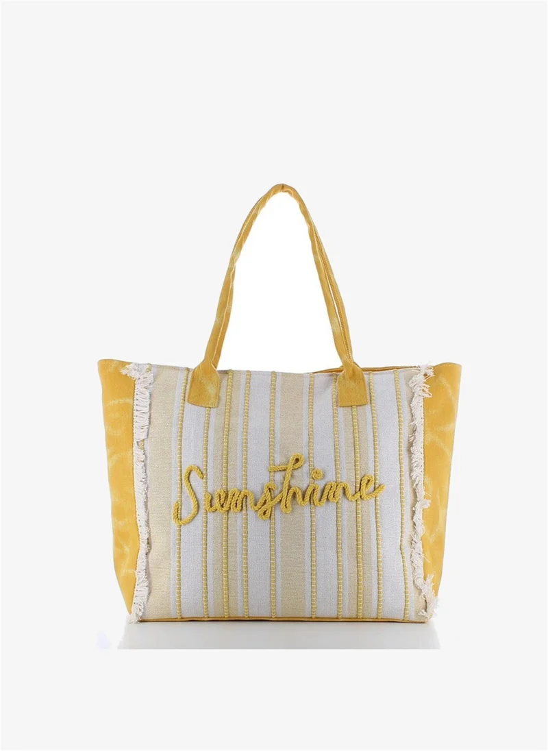 مارينا جالانتي Marina Galanti Women's Lula Fabric Beach Bag with Zip Closure – Yellow