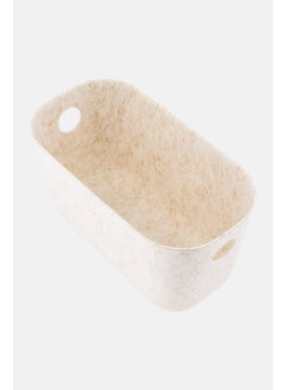 Muy Mucho Textured Side Handle Multi Purpose Storage Box, Beige  - Image 2