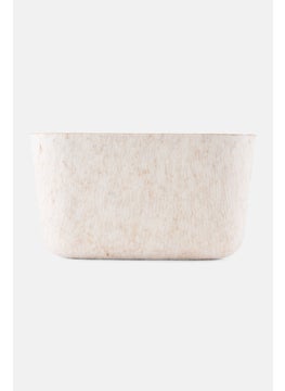 Muy Mucho Textured Side Handle Multi Purpose Storage Box, Beige  - Image 1
