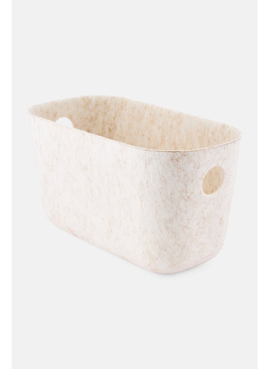 Muy Mucho Textured Side Handle Multi Purpose Storage Box, Beige  - Image 3