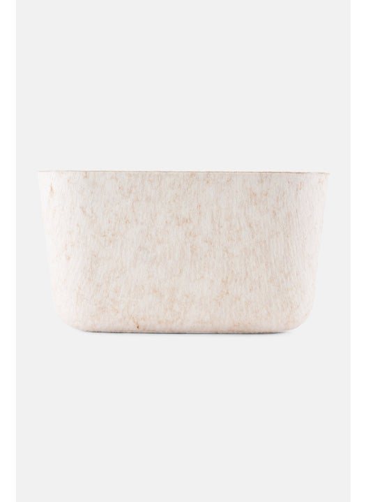 Textured Side Handle Multi Purpose Storage Box, Beige