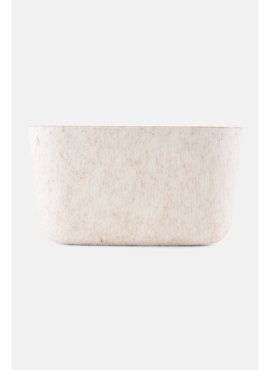 Muy Mucho Textured Side Handle Multi Purpose Storage Box, Beige  - Image 1