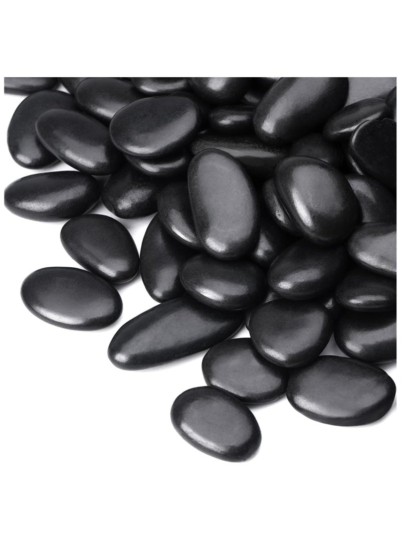 Home zone 15 lbs ( 6.8KG) Black Rocks for Planters 1"-2" Decorative River Rocks for Plants Flower Pots Vase Polished Garden Stones for Outdoor Landscaping Walkways Yard  - Image 1
