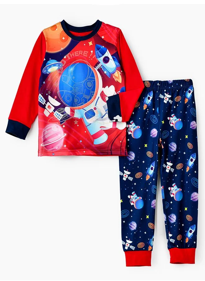 babyqlo Outer Space Glow-in-the-Dark Pajama Set for Boys