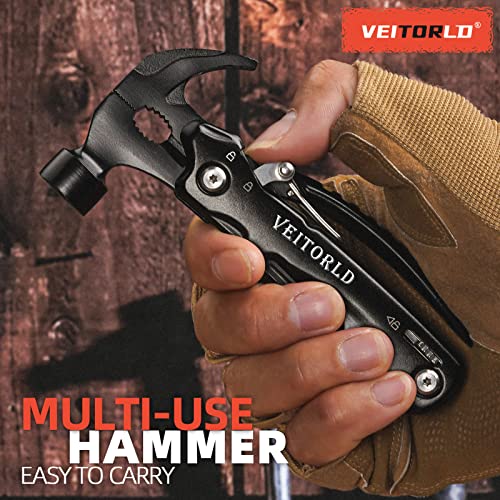 VEITORLD Gifts for Men Dad Husband Christmas, All in One Tools Mini Hammer Multitool, Unique Anniversary Birthday Camping Gifts Ideas for Man Him Boyfriend Grandpa, Cool Stocking Stuffers for Men - Image 4